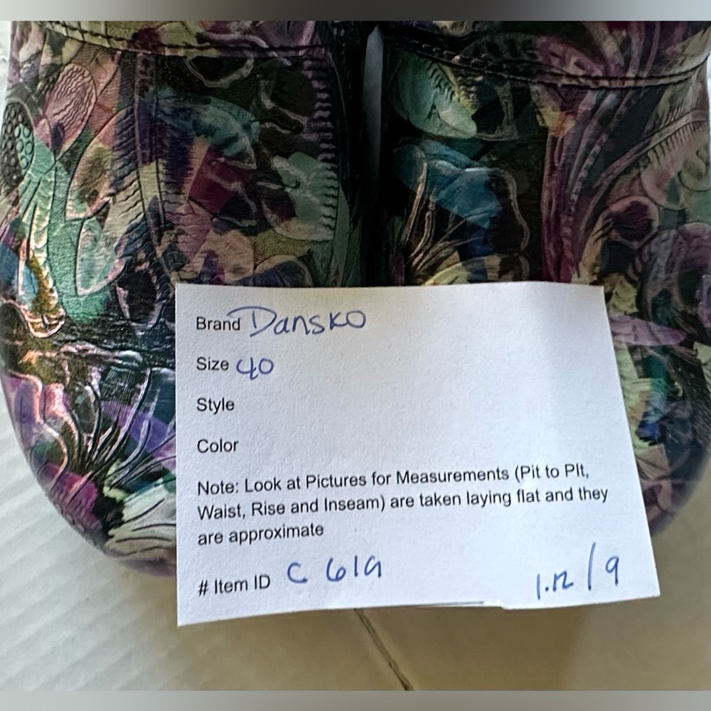 Dansko LT PRO Tooled Watercolor Leather Women's Clogs Size‎ 40 - Picture 10 of 10